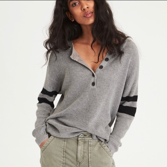 American Eagle Outfitters Tops - AE Varsity Stripe Henley